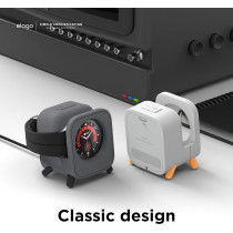 Elago GW5 Stand Compatible With Samsung Galaxy Watch 6 Series Charger Stand/5 Charger, 40, 44mm/5 Pro Charger, 45mm 2022-2023, Classic Speaker Design, Dark Grey Charging Cable Not Included, EST-GWT5-29-DGY