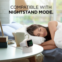 Elago W2 Charger Stand Compatible With Apple Watch Series Ultra2/Ultra/9/8/7/6/SE/5/4/3/2/1/SE, 49mm/45mm/44mm/42mm/41mm/40mm/38mm, Durable Silicone, Compatible With Nightstand Mode, White, EST-WT2-WH