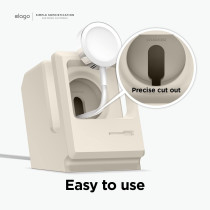 Elago W3 Stand Compatible With Apple Watch Ultra2/Ultra/9/8/7/6/5/4/3/2/1/SE, 49mm/45mm/44mm/42mm, Classic White, Classic Monitor Design, Compatible With Nightstand Mode, EST-WT3-ULTRA-CWH