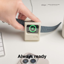 Elago W3 Stand Compatible With Apple Watch Ultra2/Ultra/9/8/7/6/5/4/3/2/1/SE, 49mm/45mm/44mm/42mm, Classic White, Classic Monitor Design, Compatible With Nightstand Mode, EST-WT3-ULTRA-CWH