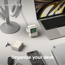 Elago W3 Stand Compatible With Apple Watch Ultra2/Ultra/9/8/7/6/5/4/3/2/1/SE, 49mm/45mm/44mm/42mm, Classic White, Classic Monitor Design, Compatible With Nightstand Mode, EST-WT3-ULTRA-CWH