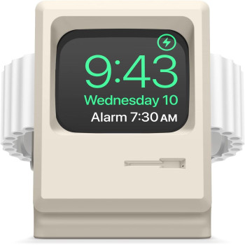 Elago W3 Stand Compatible With Apple Watch Ultra2/Ultra/9/8/7/6/5/4/3/2/1/SE, 49mm/45mm/44mm/42mm, Classic White, Classic Monitor Design, Compatible With Nightstand Mode, EST-WT3-ULTRA-CWH