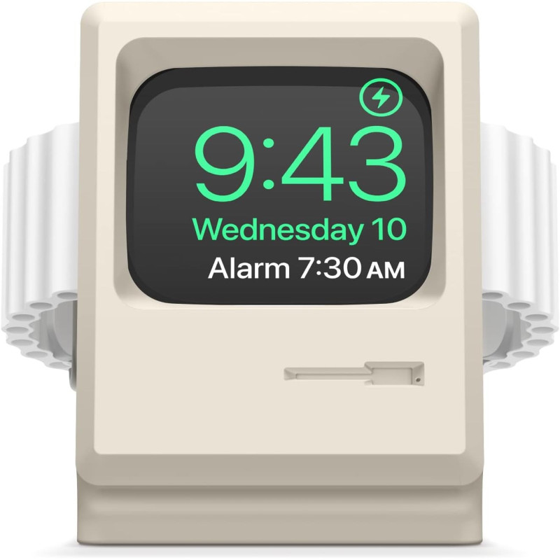 Elago W3 Stand Compatible With Apple Watch Ultra2/Ultra/9/8/7/6/5/4/3/2/1/SE, 49mm/45mm/44mm/42mm, Classic White, Classic Monitor Design, Compatible With Nightstand Mode, EST-WT3-ULTRA-CWH