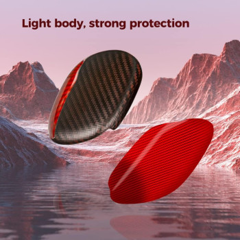 Monocarbon Real Carbon Fiber Case For Airpods Max,Military Grade Protective Hard Cover For Apple Airpods Max Headphone From Daily Scratch,High-End Luxury Essential Accessories, Twill Glossy Red, ‎MONOA0342