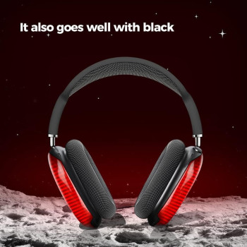 Monocarbon Real Carbon Fiber Case For Airpods Max,Military Grade Protective Hard Cover For Apple Airpods Max Headphone From Daily Scratch,High-End Luxury Essential Accessories, Twill Glossy Red, ‎MONOA0342