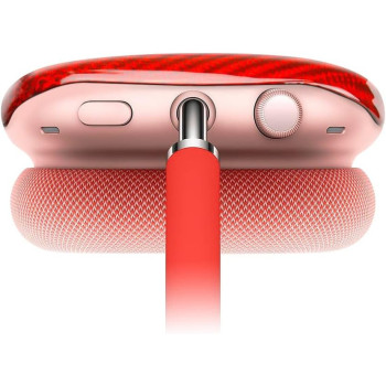 Monocarbon Real Carbon Fiber Case For Airpods Max,Military Grade Protective Hard Cover For Apple Airpods Max Headphone From Daily Scratch,High-End Luxury Essential Accessories, Twill Glossy Red, ‎MONOA0342