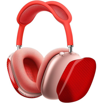 Monocarbon Real Carbon Fiber Case For Airpods Max,Military Grade Protective Hard Cover For Apple Airpods Max Headphone From Daily Scratch,High-End Luxury Essential Accessories, Twill Glossy Red, ‎MONOA0342