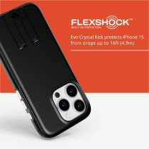 Tech21 Evo Crystal Kick Case For iPhone 15 Pro Compatible With MagSafe Impact Protection Case, Obsidian Black, T21-10261