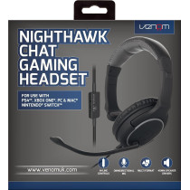 Venom Nighthawk Universal Gaming Chat Headset, PS4/Xbox One/Switch/PC/Mac, Black, VS2865