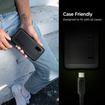Spigen DuraSync USB-C To C 3.2 Gen 1 Cable Official E-Mark 100W And 5Gbps, 1m Cotton Braided Power And Data Transfer USB C Compatible With Macbook, iPad, Galaxy, Huawei, Pixel, And More, Black, C10C3