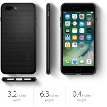 Spigen Liquid Air Armor Designed For iPhone 8 Plus Case 2017/Designed For iPhone 7 Plus Case 2016, Black, 043CS20525