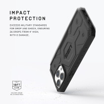 Urban Armor Gear Case Update Ver Compatible With iPhone 15 Pro Case 6.1 inch Pathfinder Black Built-In Magnet Compatible With MagSafe Charging Rugged Military Grade Dropproof Protective Cover, Black, 114281114040