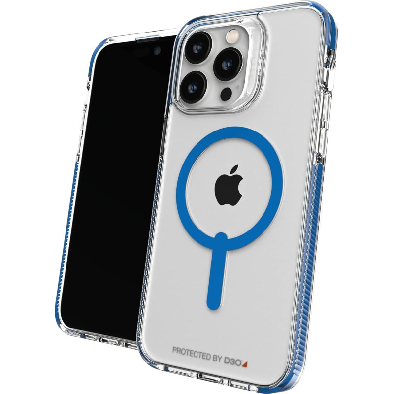 Zagg Gear4 Santa Cruz Snap Case Apple iPhone 14 Pro Max, D30 Drop Protection Up To 13ft/4m, Wireless Charging Compatible, Reinforced Top, Bottom And Edges, Blue, 702010119