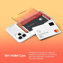 Vrs Design Damda Glide Shield Semi Automatic Card Wallet Designed For iPhone 11 Pro Case Cover, Yellow Peach, VRS-IPXI-DGSW-YLPC