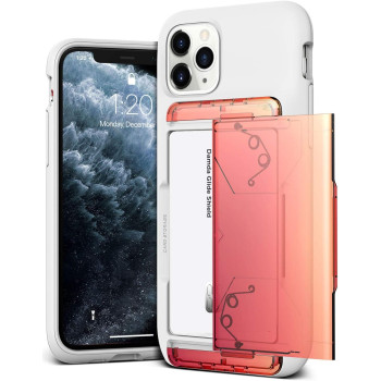 Vrs Design Damda Glide Shield Semi Automatic Card Wallet Designed For iPhone 11 Pro Case Cover, Yellow Peach, VRS-IPXI-DGSW-YLPC