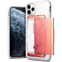 Vrs Design Damda Glide Shield Semi Automatic Card Wallet Designed For iPhone 11 Pro Max Case Cover, Yellow Peach, VRS-IPXIM-DGSW-YLPC