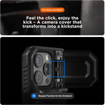 Vrs Design Damda Glide DuoGuard For iPhone 13 Pro Max Phone Case 2021, Premium Sturdy Fully Covered Camera Lens Protection Cover Card Holder Wallet Case, Groove Black, 915099