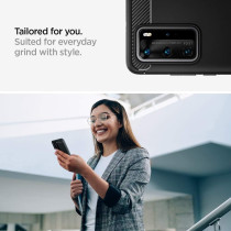 Spigen Rugged Armor Designed For Huawei P40 Pro Case 2020, Matte Black, ACS00968