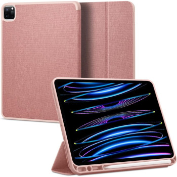Spigen Urban Fit Designed For iPad Pro 11 inch Case M2 4th Generation 2022/3rd Generation 2021/2nd Generation 2020/1st Generation 2018 With Pencil Holder, Rose Gold, ACS01055