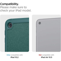 Spigen Urban Fit Designed For iPad 10.2 Case, iPad 9th Generation Case 2021/iPad 8th Generation Case 2020/iPad 7th Generation Case 2019 With Pencil Holder, Midnight Green, ‎ACS01062