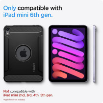 Spigen Rugged Armor Designed For iPad Mini 6 Case/iPad Mini 6th Generation Case 8.3 Inch Cover 2021, Matte Black, ACS03764
