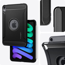 Spigen Rugged Armor Designed For iPad Mini 6 Case/iPad Mini 6th Generation Case 8.3 Inch Cover 2021, Matte Black, ACS03764