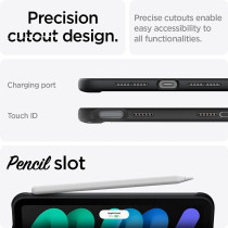 Spigen Rugged Armor Designed For iPad Mini 6 Case/iPad Mini 6th Generation Case 8.3 Inch Cover 2021, Matte Black, ACS03764