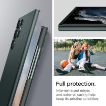Spigen Air Skin Designed For Galaxy S22 Ultra Case, Abyss Green, ACS04394