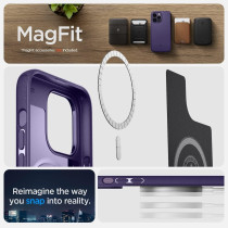 Spigen Mag Armor MagFit Compatible With MagSafe Designed For iPhone 14 Pro Max Case 2022, Deep Purple, ACS05584