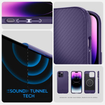 Spigen Mag Armor MagFit Compatible With MagSafe Designed For iPhone 14 Pro Max Case 2022, Deep Purple, ACS05584