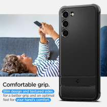 Spigen Rugged Armor Designed For Galaxy S23 Case 2023, Matte Black, ACS05711