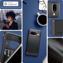 Spigen Rugged Armor Designed For Pixel 8 Case 2023, Matte Black, ACS06277