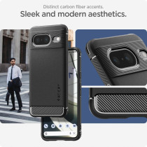 Spigen Rugged Armor Designed For Pixel 8 Case 2023, Matte Black, ACS06277