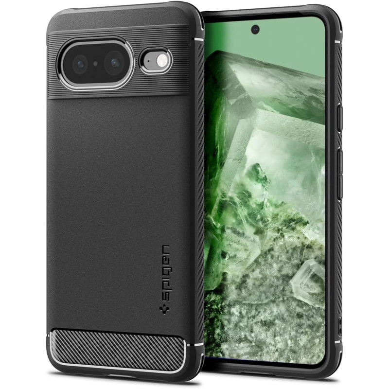 Spigen Rugged Armor Designed For Pixel 8 Case 2023, Matte Black, ACS06277