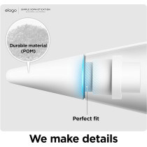 Elago 4 Pack Replacement Pencil Tips Compatible With Apple Pencil Pro, Apple Pencil 1st And 2nd Generation And Apple Pencil USB-C, Wear-Resistant High Sensitivity Pencil Nibs, White, EAPEN-TIP-WH-4P
