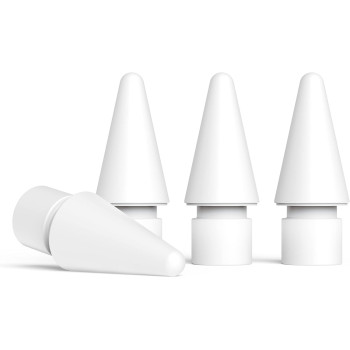 Elago 4 Pack Replacement Pencil Tips Compatible With Apple Pencil Pro, Apple Pencil 1st And 2nd Generation And Apple Pencil USB-C, Wear-Resistant High Sensitivity Pencil Nibs, White, EAPEN-TIP-WH-4P