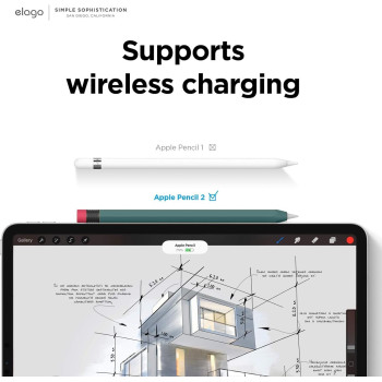 Elago Compatible With Apple Pencil Pro Case And Apple Pencil 2nd Generation Case, Compatible With Magnetic Charging, Double Tap, Squeeze, Haptic Must Read Installation Instructions, Midnight Green, ‎EAPEN2-SC-MGR