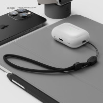 Elago Compatible With AirPods Pro 2nd Generation Case Clear With Lanyard Compatible With AirPods Pro 2 Case, Protective Cover, Shockproof, Wireless Charging, Reduced Yellowing, Transparent, EAPP2CL-BA+ROSTR-CL