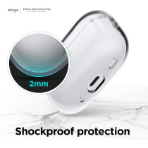 Elago Compatible With AirPods Pro 2nd Generation Case Clear With Lanyard Compatible With AirPods Pro 2 Case, Protective Cover, Shockproof, Wireless Charging, Reduced Yellowing, Transparent, EAPP2CL-BA+ROSTR-CL