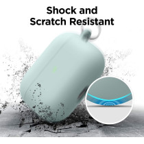 Elago Liquid Silicone Case Compatible With AirPods Pro Case Cover Keychain Included, Triple Layer Protection, Safeguard Design, Supports Wireless Charging, Mint, EAPPRH-HANG-MT