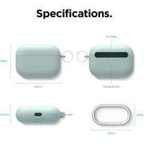 Elago Liquid Silicone Case Compatible With AirPods Pro Case Cover Keychain Included, Triple Layer Protection, Safeguard Design, Supports Wireless Charging, Mint, EAPPRH-HANG-MT