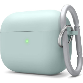 Elago Liquid Silicone Case Compatible With AirPods Pro Case Cover Keychain Included, Triple Layer Protection, Safeguard Design, Supports Wireless Charging, Mint, EAPPRH-HANG-MT