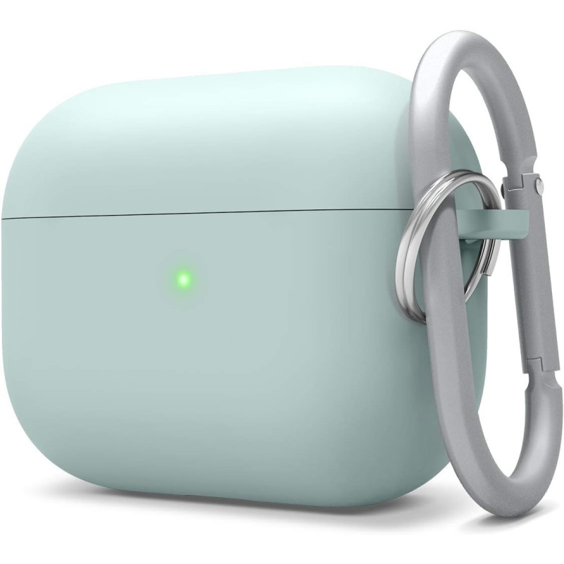 Elago Liquid Silicone Case Compatible With AirPods Pro Case Cover Keychain Included, Triple Layer Protection, Safeguard Design, Supports Wireless Charging, Mint, EAPPRH-HANG-MT