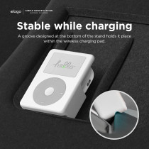 Elago Airpods W6 Tesla Charging Stand Designed For 2021/2022/2023, Tesla Model 3/Y Wireless Charging Pad Car Center Council Interior Accessories Compatible With Airpods Pro2, Airpods Pro1, Airpods 3, White, EAPST-WT6-TESLA-WH