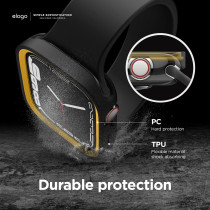 Elago Duo Case Compatible With Apple Watch 9/8/7/6/5/4/SE, Compatible With iWatch 41mm/40mm, Full Protection Hard PC Plus TPU Material, Full Access To Screen, Two PCs Included, Strap Not Included, Yellow/Black/Clear, EAW41DUO-BKYE