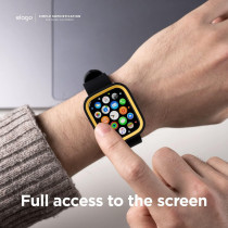 Elago Duo Case Compatible With Apple Watch 9/8/7/6/5/4/SE, Compatible With iWatch 41mm/40mm, Full Protection Hard PC Plus TPU Material, Full Access To Screen, Two PCs Included, Strap Not Included, Yellow/Black/Clear, EAW41DUO-BKYE