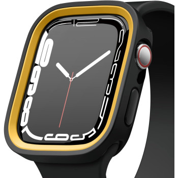 Elago Duo Case Compatible With Apple Watch 9/8/7/6/5/4/SE, Compatible With iWatch 41mm/40mm, Full Protection Hard PC Plus TPU Material, Full Access To Screen, Two PCs Included, Strap Not Included, Yellow/Black/Clear, EAW41DUO-BKYE