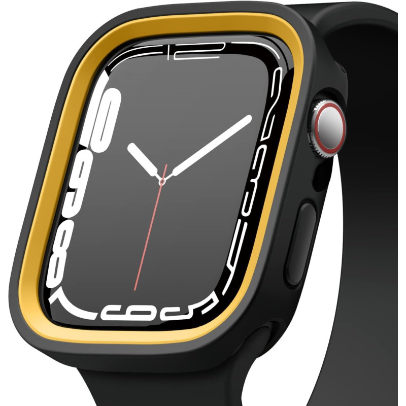 Elago Duo Case Compatible With Apple Watch 9/8/7/6/5/4/SE, Compatible With iWatch 41mm/40mm, Full Protection Hard PC Plus TPU Material, Full Access To Screen, Two PCs Included, Strap Not Included, Yellow/Black/Clear, EAW41DUO-BKYE