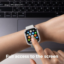 Elago Duo Case Compatible With Apple Watch 9/8/7/6/5/4/SE, Compatible With iWatch 41mm/40mm, Full Protection Hard PC Plus TPU Material, Full Access To Screen, Two PCs Included, Strap Not Included, Metallic Dark Grey/Clear, EAW41DUO-TRMDGY