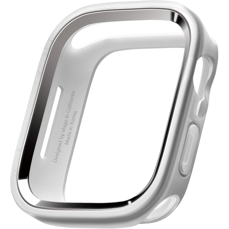 Elago Duo Case Compatible With Apple Watch 9/8/7/6/5/4/SE, Compatible With iWatch 41mm/40mm, Full Protection Hard PC Plus TPU Material, Full Access To Screen, Two PCs Included, Strap Not Included, Metallic Dark Grey/Clear, EAW41DUO-TRMDGY
